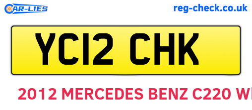YC12CHK are the vehicle registration plates.