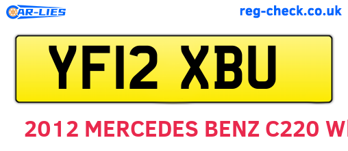 YF12XBU are the vehicle registration plates.