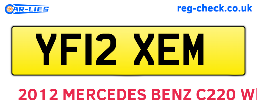 YF12XEM are the vehicle registration plates.