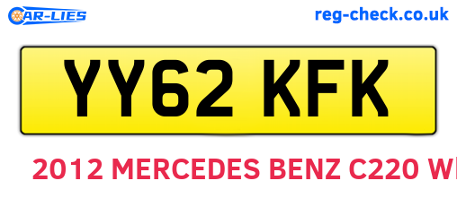 YY62KFK are the vehicle registration plates.