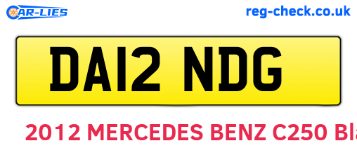 DA12NDG are the vehicle registration plates.