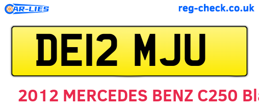 DE12MJU are the vehicle registration plates.