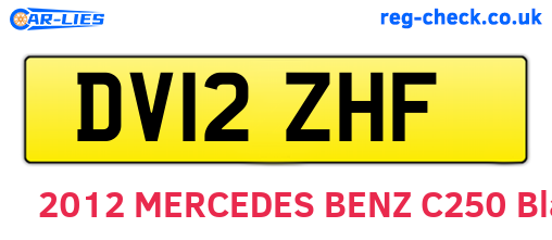 DV12ZHF are the vehicle registration plates.