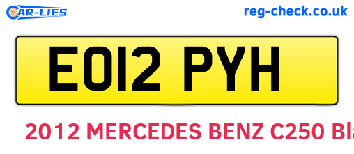 EO12PYH are the vehicle registration plates.