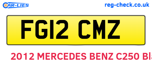 FG12CMZ are the vehicle registration plates.