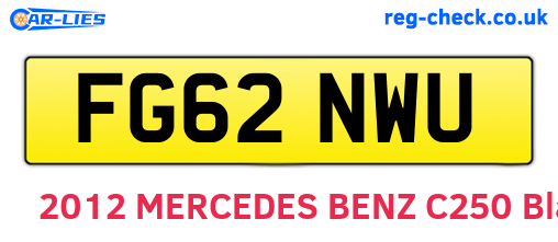 FG62NWU are the vehicle registration plates.