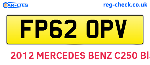 FP62OPV are the vehicle registration plates.