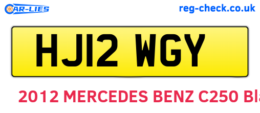 HJ12WGY are the vehicle registration plates.