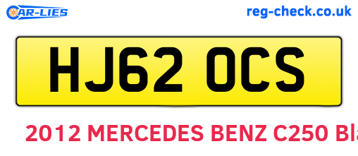 HJ62OCS are the vehicle registration plates.