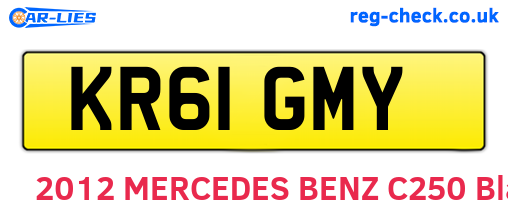 KR61GMY are the vehicle registration plates.
