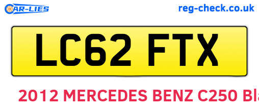 LC62FTX are the vehicle registration plates.