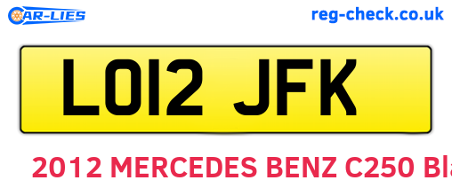 LO12JFK are the vehicle registration plates.