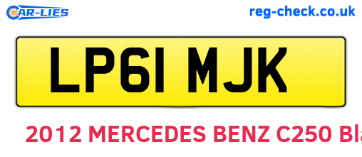 LP61MJK are the vehicle registration plates.