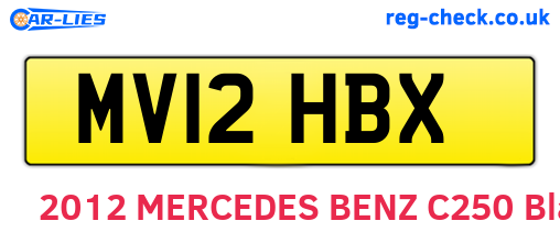 MV12HBX are the vehicle registration plates.