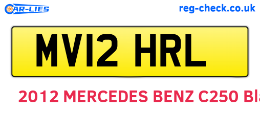 MV12HRL are the vehicle registration plates.