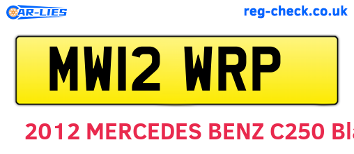 MW12WRP are the vehicle registration plates.