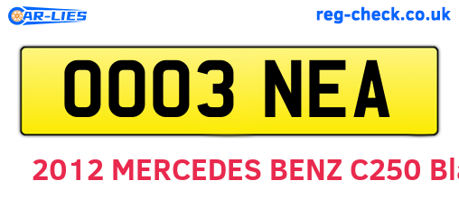 OO03NEA are the vehicle registration plates.
