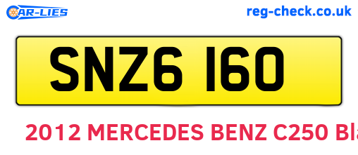 SNZ6160 are the vehicle registration plates.
