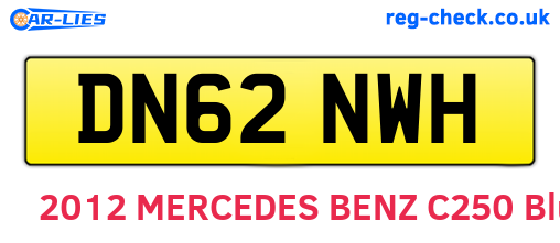 DN62NWH are the vehicle registration plates.