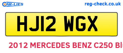 HJ12WGX are the vehicle registration plates.