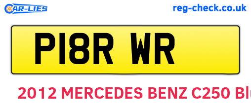 P18RWR are the vehicle registration plates.