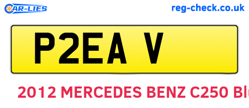 P2EAV are the vehicle registration plates.