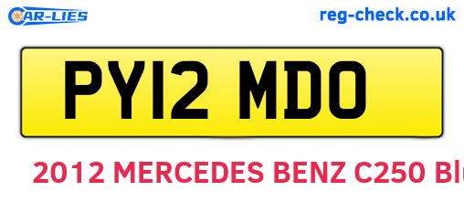 PY12MDO are the vehicle registration plates.