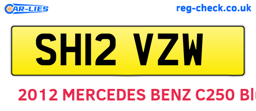 SH12VZW are the vehicle registration plates.