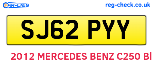 SJ62PYY are the vehicle registration plates.