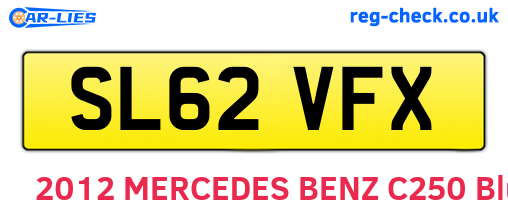 SL62VFX are the vehicle registration plates.
