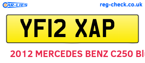 YF12XAP are the vehicle registration plates.