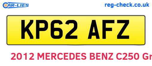 KP62AFZ are the vehicle registration plates.