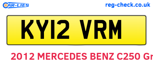 KY12VRM are the vehicle registration plates.