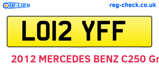 LO12YFF are the vehicle registration plates.