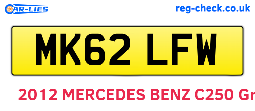 MK62LFW are the vehicle registration plates.