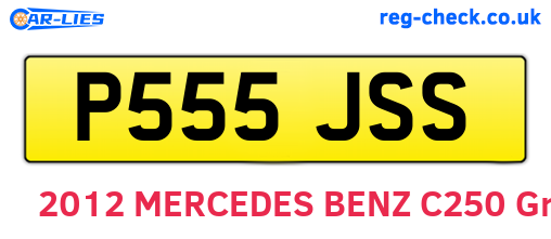 P555JSS are the vehicle registration plates.