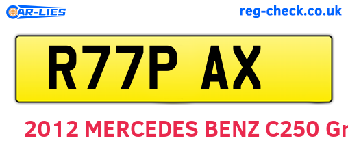 R77PAX are the vehicle registration plates.