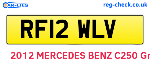 RF12WLV are the vehicle registration plates.