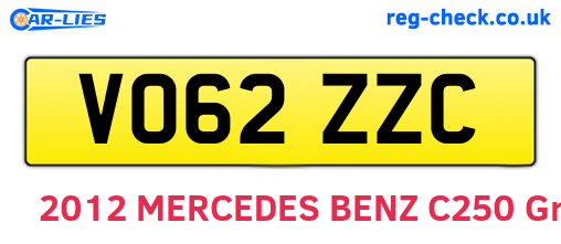 VO62ZZC are the vehicle registration plates.