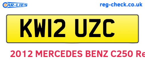 KW12UZC are the vehicle registration plates.