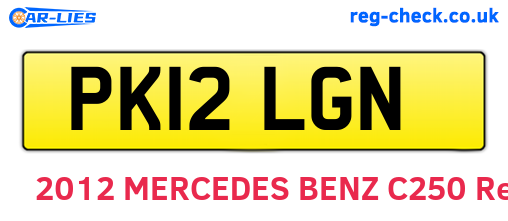 PK12LGN are the vehicle registration plates.