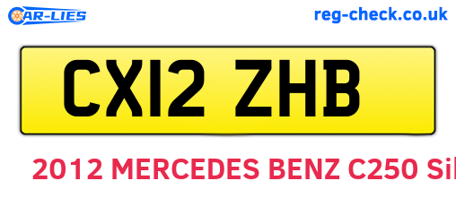 CX12ZHB are the vehicle registration plates.