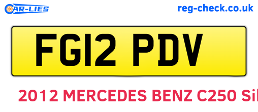 FG12PDV are the vehicle registration plates.