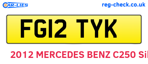 FG12TYK are the vehicle registration plates.