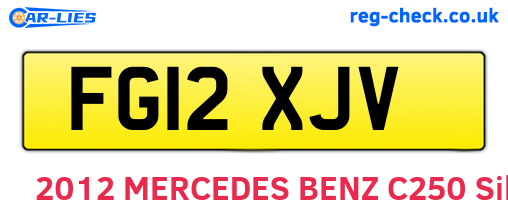 FG12XJV are the vehicle registration plates.