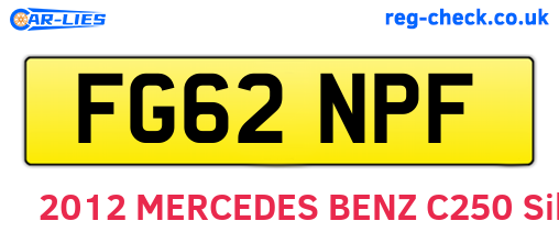 FG62NPF are the vehicle registration plates.