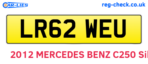 LR62WEU are the vehicle registration plates.