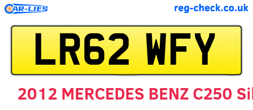 LR62WFY are the vehicle registration plates.