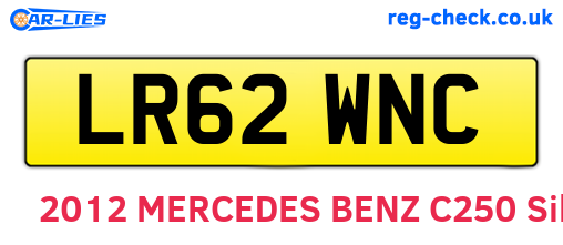 LR62WNC are the vehicle registration plates.