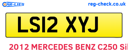 LS12XYJ are the vehicle registration plates.